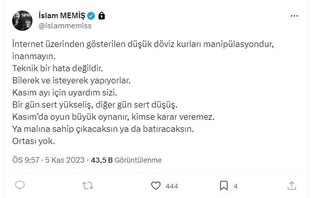 Piyasa Kahini İslam Memiş büyük oyun oynanıyor dedi! Doların neden 24 liraya indirildiğini deşifre etti 8